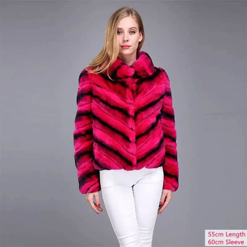 FURSARCAR 2021 Luxury Real Rex Rabbit Fur Coat Winter Women Design Genuine Natural Rabbit Fur Long Jacket Plus Size Outwear