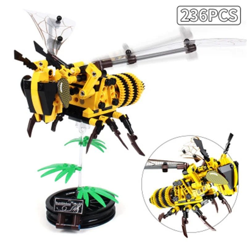 

PUWEI Simulated Animal Insect DIY Dragonfly Wasp Building Blocks Technical Model Bricks Construction Toys for Children Gifts