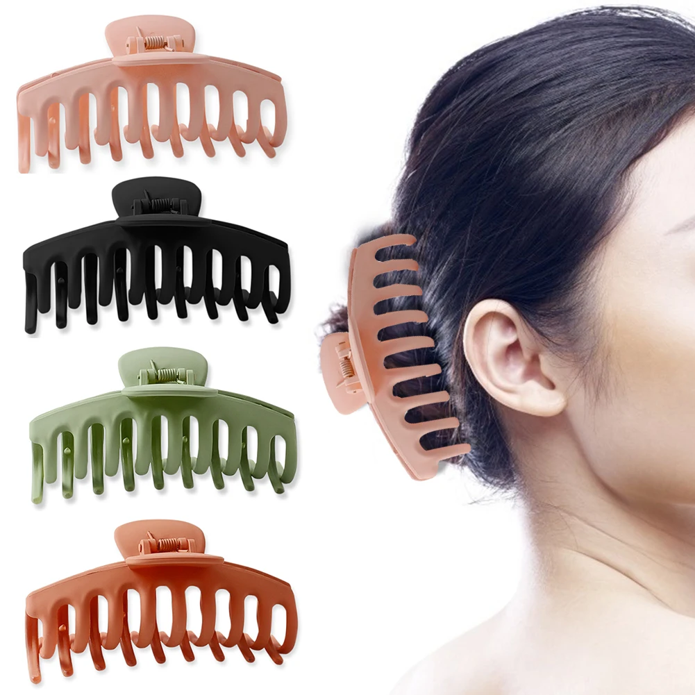 

1Pc Korean Solid Big Hair Claws Elegant Frosted Acrylic Hair Clips Hairpins Barrette Headwear for Women Girls Hair Accessories