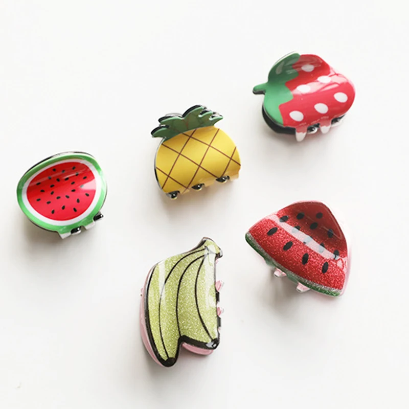 Заколка для волос девочек пластиковые милые заколки в форме фруктов с арбузом