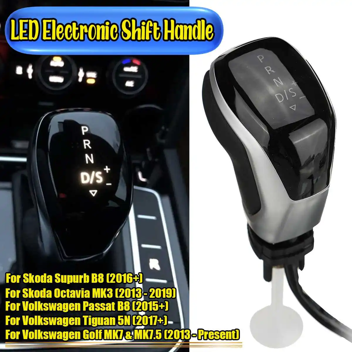 

DSG AT светодиодный дисплей положения шестерни, ручка переключения передач, Ручка рычага переключения передач для VW Passat B7 B8 CC Golf для Arteon Tiguan ...