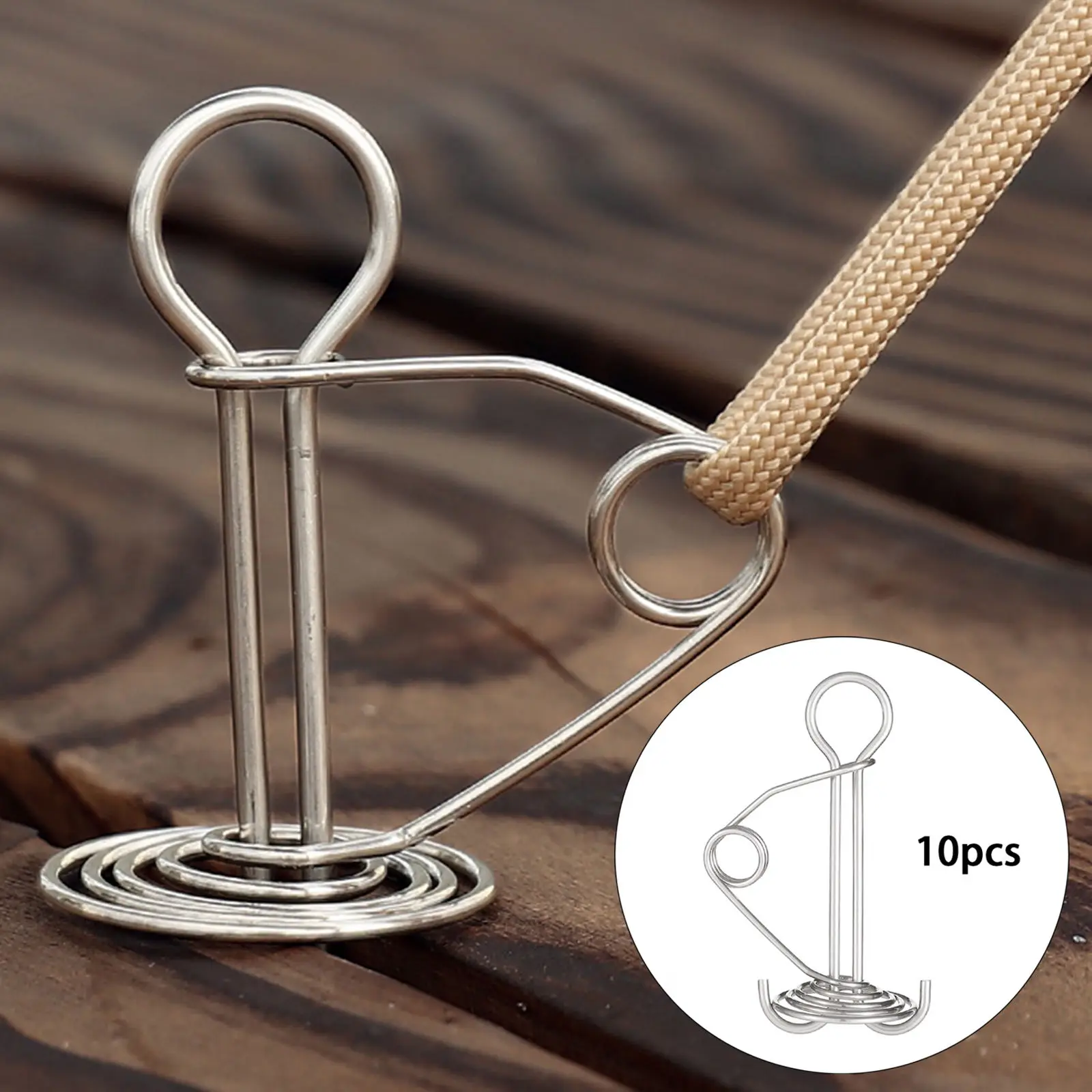 

10Pack Spiral Shaped Spring Octopus Deck Peg Rope Buckle Tent Stakes Outdoor