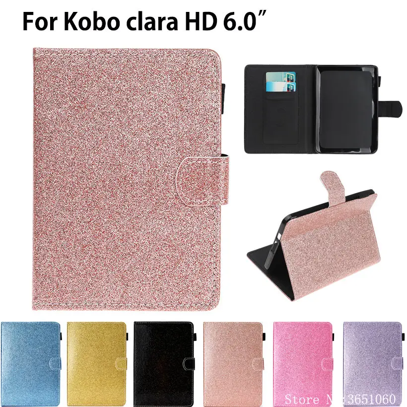 Блестящий чехол для kobo clear HD 6 0 умный электронной книги силиконовый флип из