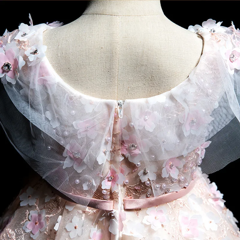 

Flower Puffy Dress for Girls Children Wedding Dresses Kids First Communion Vestidos Teenagers Weddings Bridesmaid Robe with Belt
