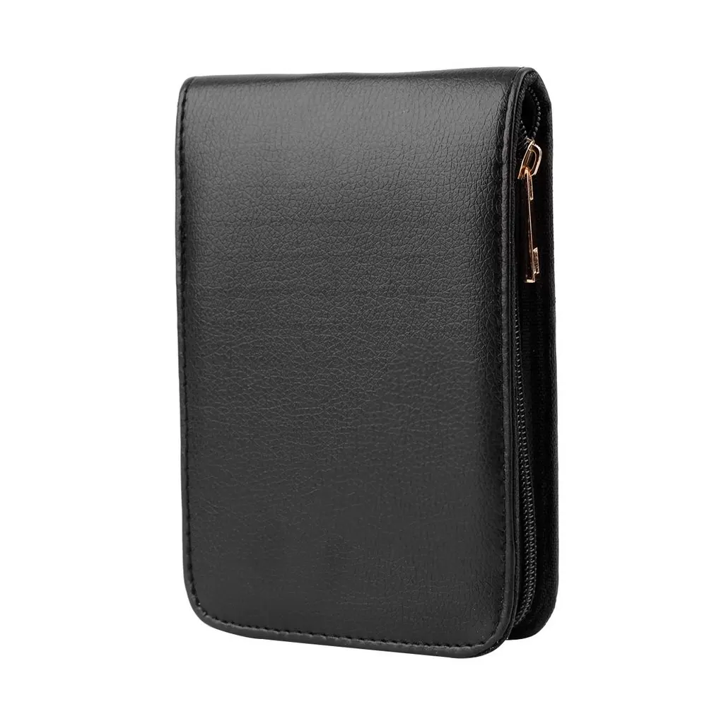

2016 New Fountain Pen/Roller Pen Black Color PU Leather Zipper Case for 12 Pens