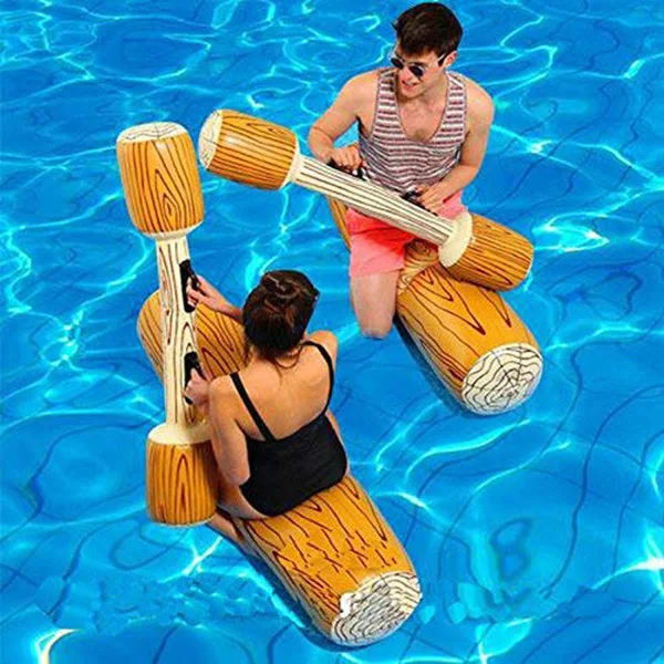 

Newly 1 Set Inflatable Swimming Pool Floating Toy Wood Grain Row Seat for Kid Adults