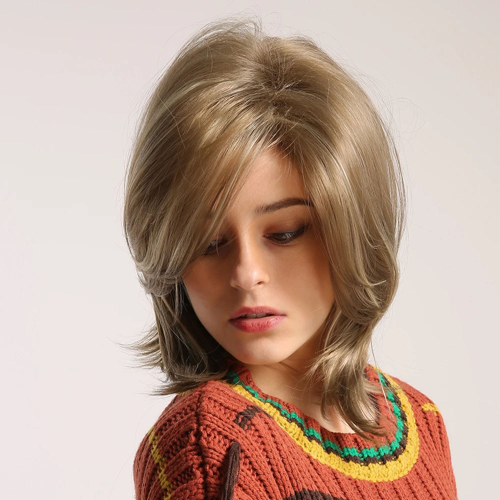 Джемма светильник коричневый блондин высокого парики с челкой короткие прямые