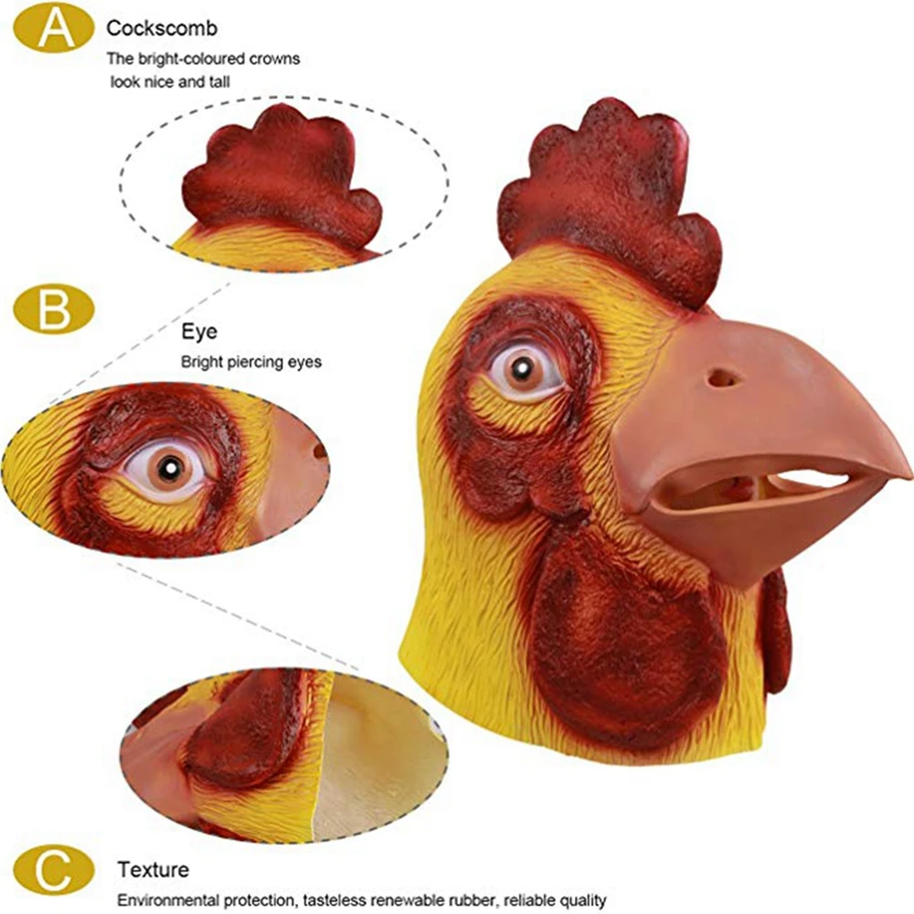 Molezu куриная маска Хэллоуин новинка костюм вечерние латексная голова животного