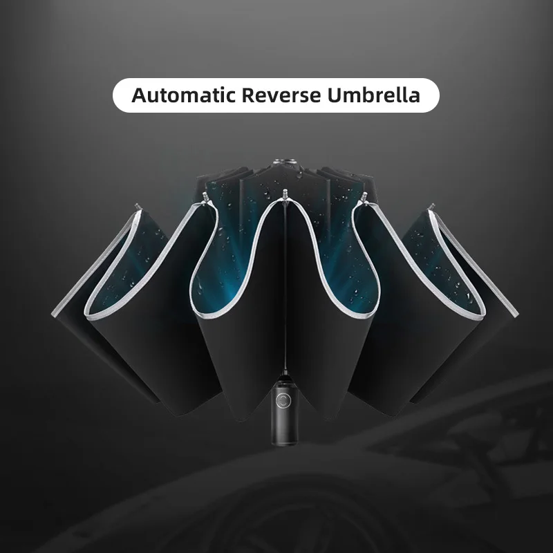 

Reverse Automatic Rain Umbrella Windproof Sunscreen Creative LED Lighting Multifunctional Folding Umbrella Automatic Umbrella