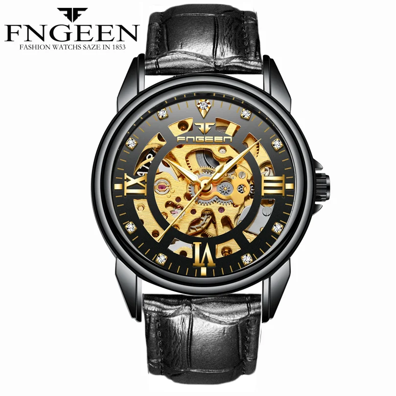 

FNGEEN 0014 MarkeMnner Uhren Luxus Automatische Armbanduhr fr Mann Zifferblatt Hohl