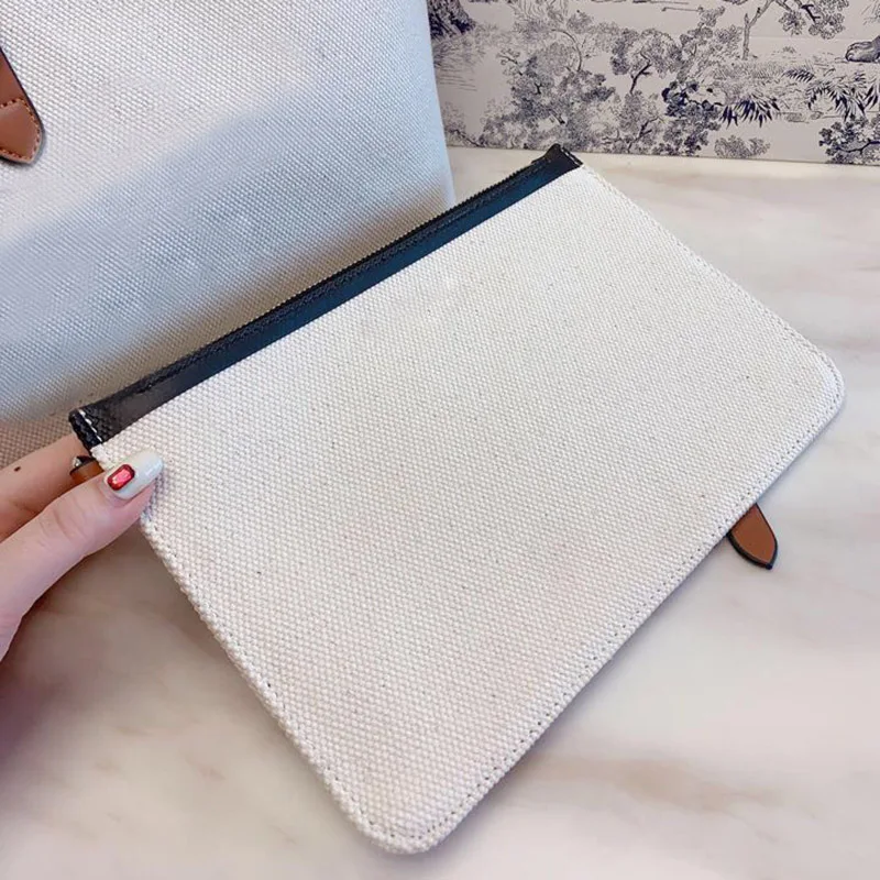 

High End Women Canvas Tote Bag with Split Leather Strap Shoulder Bag for Women Large Capacity Shopping Bag