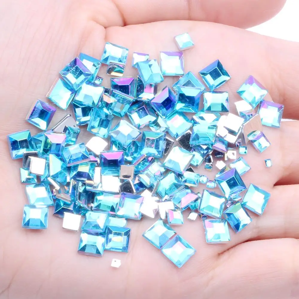 14ab aquamarine ab Стразы для ногтей с плоской задней стороной 2 мм 4 мм 6 мм смешанные размеры 4 г около 180 шт для рукоделия Скрапбукинг Сделай Сам одежда для украшения ногтей - Цвет: 14ab aquamarine ab