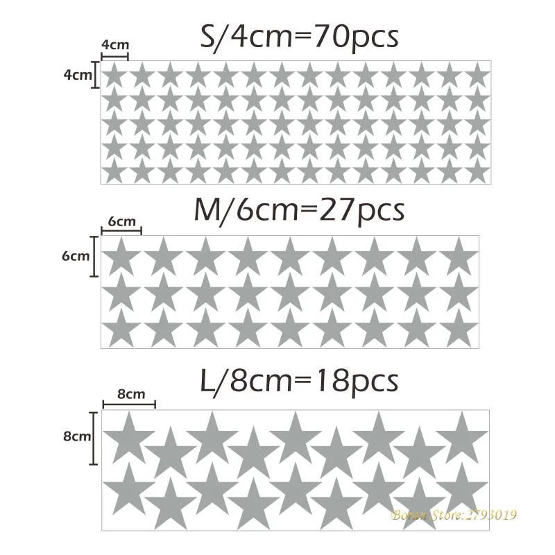 

Gold Silver Stars Wall Stickers for Kids Room Baby Nursery Room Decoration DIY Art Stickers Wall Decals Home Decoration Bedroom