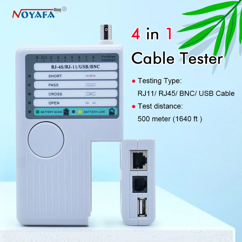 NF 3468 4 в 1 Многофункциональный цифровой RJ11/ RJ45/ BNC/ USB кабель тестер Длина Кабеля