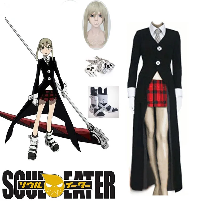 

Ботинки для Маскарадного костюма Anime Soul Eater Мака Албарн для костюмированной вечеринки Хэллоуин, костюм на все тело, полный комплект униформы...
