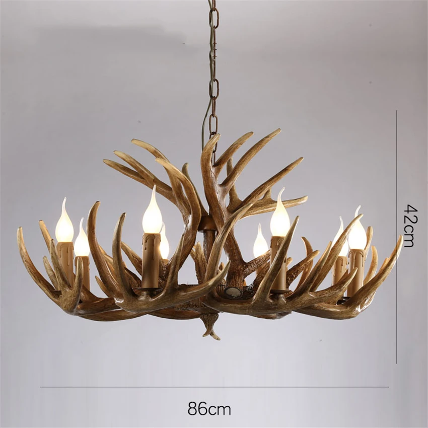 Скандинавский светодиодный подвесной светильник Chandelire E14, промышленный подвесной светильник, оленьи рога, спальня, гостиная, Кухонные светильники - Цвет корпуса: Brown 8 Head