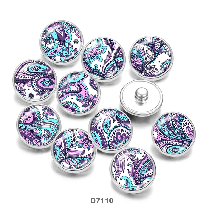 

Pretty Design Painted Stainless steel Glass Cabochons snaps glass Snap buttons Phase Box 20mm Earring CD7110