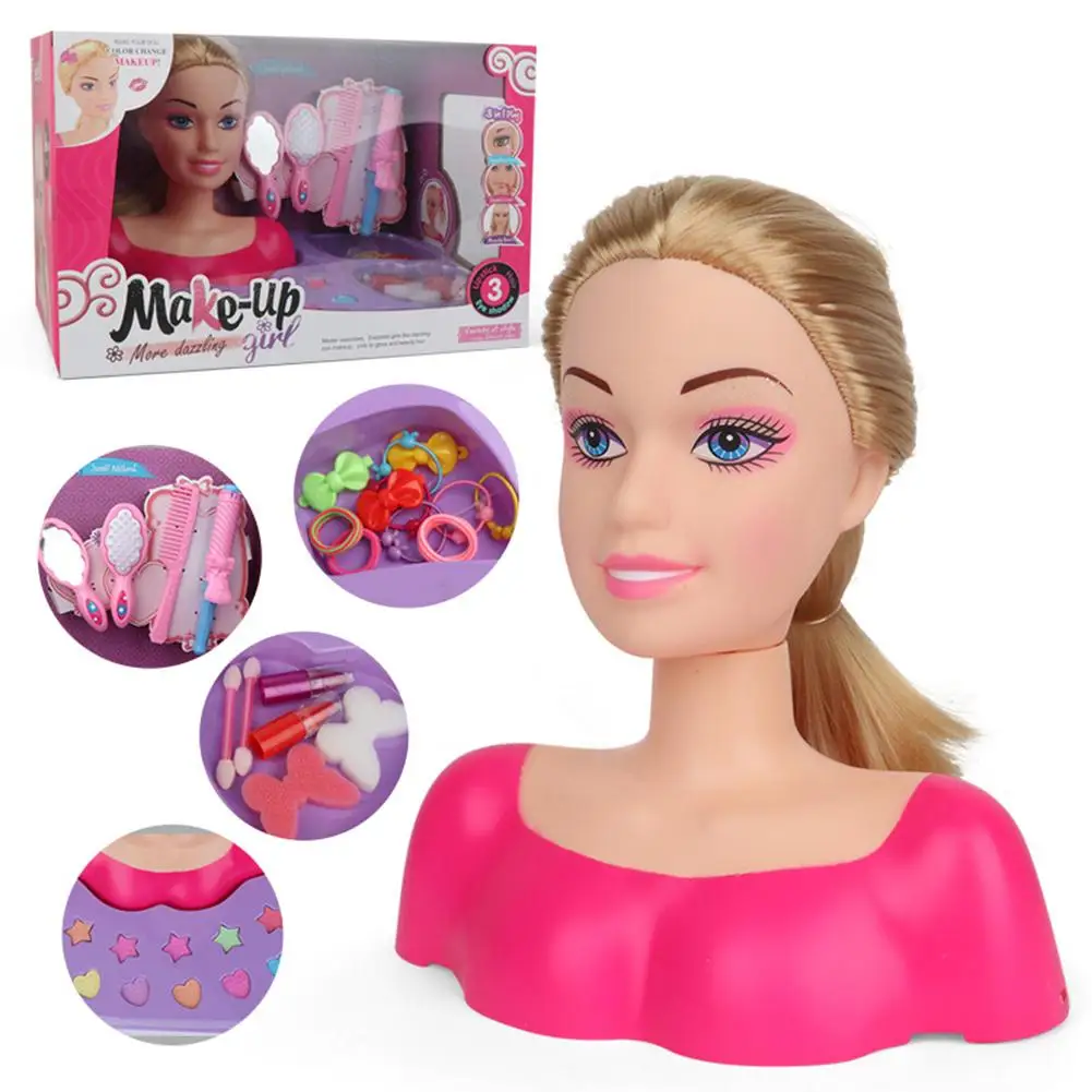 

23PCS/Set 9.5 Inch Princess Styling Head Doll Playset With Beauty Makeup Accessories For Girls