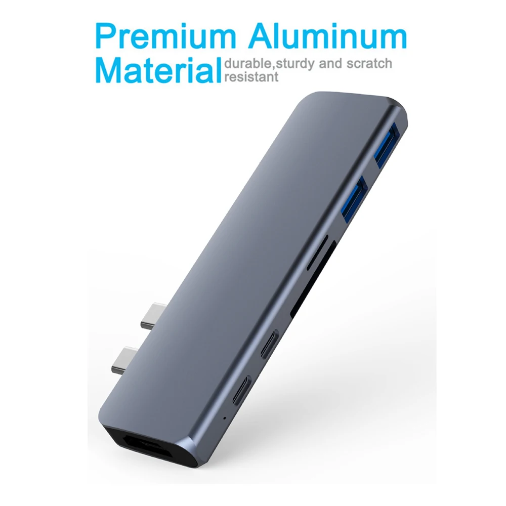 USB C концентратор type C Thunderbolt 3 адаптер USB-C док-ключ с HDMI 4K PD USB 3,0 SD TF кард-ридер для MacBook Pro Air 13 15