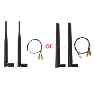 2x 6dBi 2,4 ГГц 5 ГГц двухдиапазонный WiFi роутер сетевая карта RP-SMA антенна 2 x U.fl кабель IPEX N8S5 случайный цвет