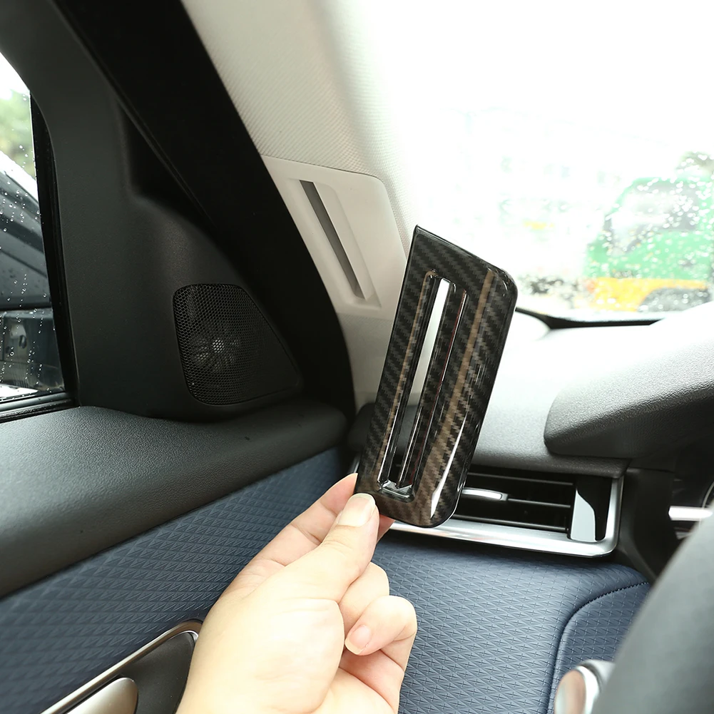 

2pcs Carbon Fiber Style ABS Plastic A Pillar Air Vent Frame Trim for Land Rover Range Rover Star Vein 2017 2018 Accessories
