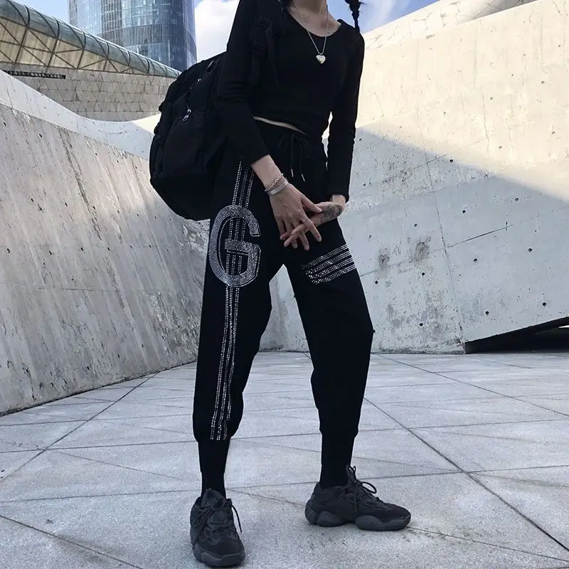 

Heavy Industry Hot Color Diamond Spring/Summer Knitted Loose Skinny Dark Diamond Harlan Pants Leggings Women