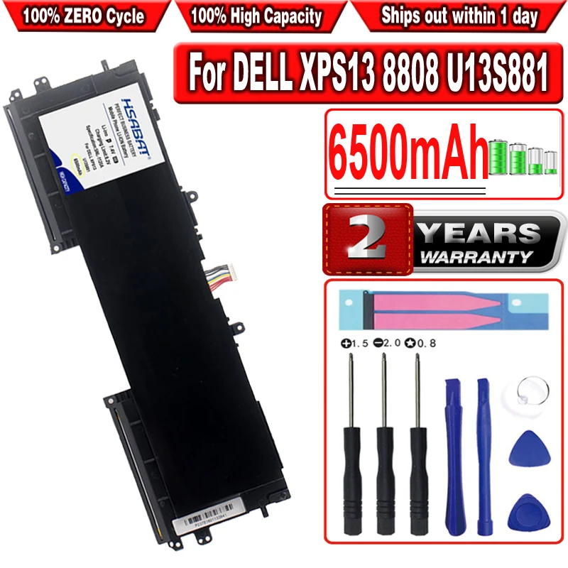 

HSABAT 6500mAh TU131-TS63-74 TU131 Аккумулятор для DELL XPS13 8808 U13S881 U33X UX32K U731 TU131-TS63-74