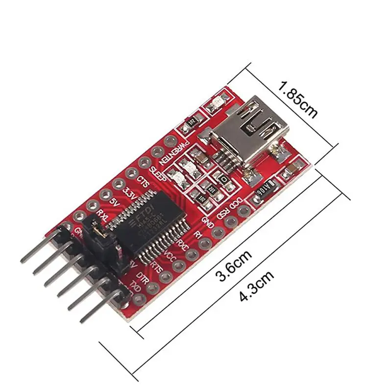 Aokin 1/2/3/4 . FT232RL FTDI    Mini USB  TTL   3, 3  5, 5   Arduino