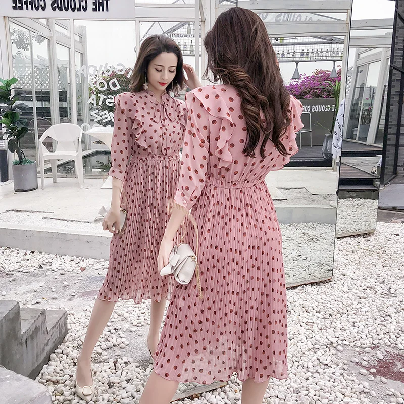 Женское винтажное платье маленькое осеннее на платформе 8760|Женские платья| |