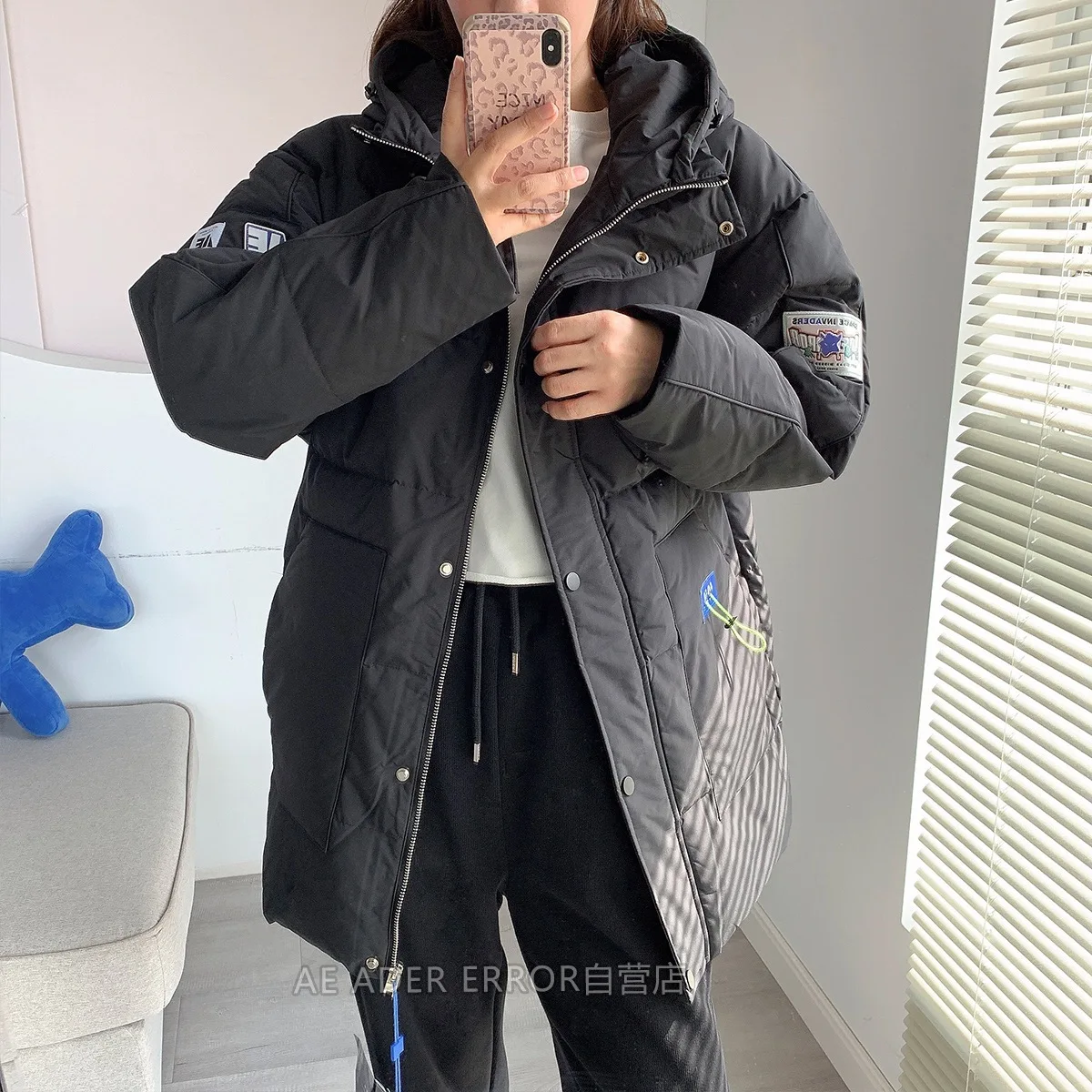 ADER autumn winter new down jacket high quality 1:1 Korean fashion simple Adererror warm mid-length hooded unisex loose jacket