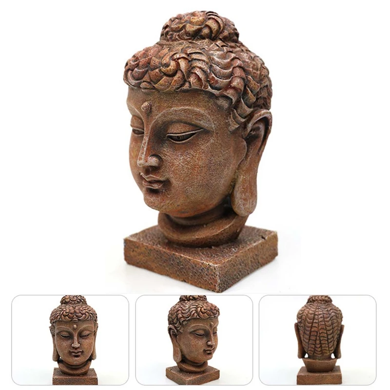 

Guanyin Bodhisattva Statue Head Fish Tank Landscaping Ornament Simulation Crafts