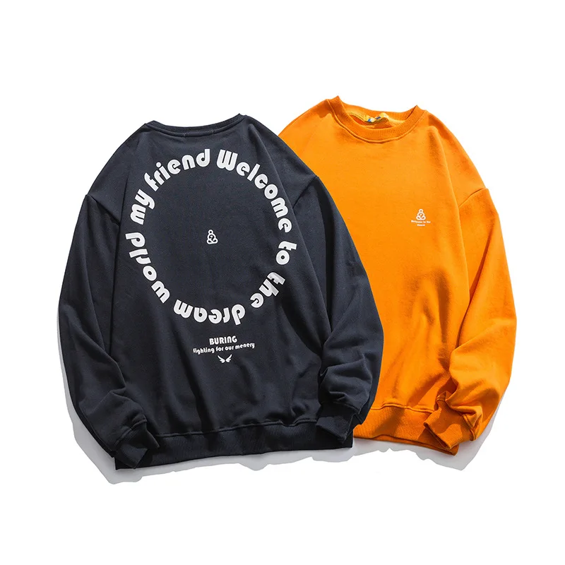 

2020 New Style Sweatshirt Men's Ring Printed Letter Loose Casual All-match Long-Sleeved Bottoming Shirt