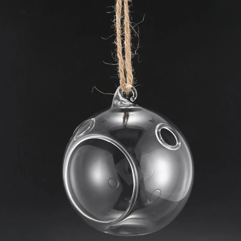 

12Pcs 80MM Hanging Tealight Holder Glass Globes Terrarium Wedding Candle Holder Candlestick (12Pcs/set)