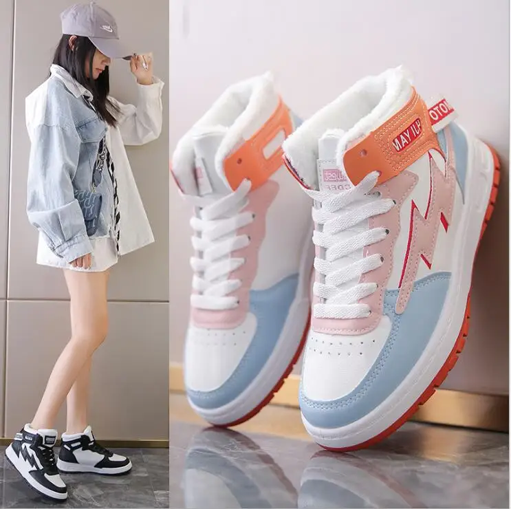 

Luxury Winter Women High Gang Plus Velvet Keep Warm Water Proof Non-slip Snow Boots Female Platform Sneakers Casual Cotton Shoe