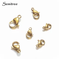 semitree 25pcs stainless steel 12mm 13mm 15mm gold lobster clasps hook connectors diy jewelry making accessories