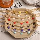 Женский чокер с кулоном в виде бабочки, золотистого цвета, на шею