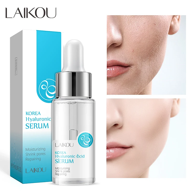 

LAIKOU Pure Hyaluronic Acid Facial Essence Anti-Aging Face Serum Moisturizing Wrinkle Removal Whitening Vitamin C Skin Care 17ml