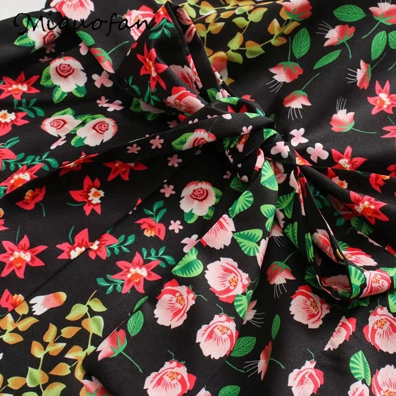 Женское платье с цветочным принтом Miguofan длинное пляжное поясом весна-лето 2020 |