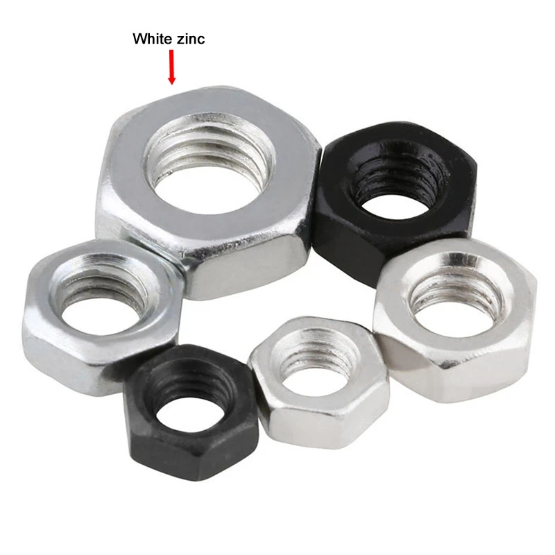 

White Zinc Plated Hexagon Nuts Hex Nuts Screws M3 M4 M5 M6 M8 M10 M12