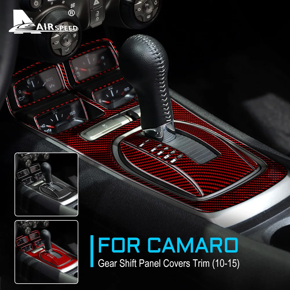 

AIRSPEED for Chevrolet Camaro 2010 2011 2012 2013 2014 2015 Accessories Interior Trim Car Gear Shift Panel Carbon Fiber Sticker