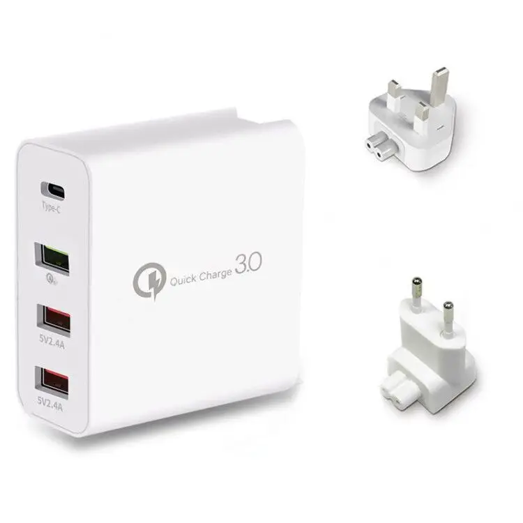 48 Вт 4 порта зарядное устройство Тип C qc3.0 type-c USB зарядное устройство для samsung iPhone huawei QC 3,0 быстрое настенное зарядное устройство США ЕС Великобритания австралийская штепсельная розетка