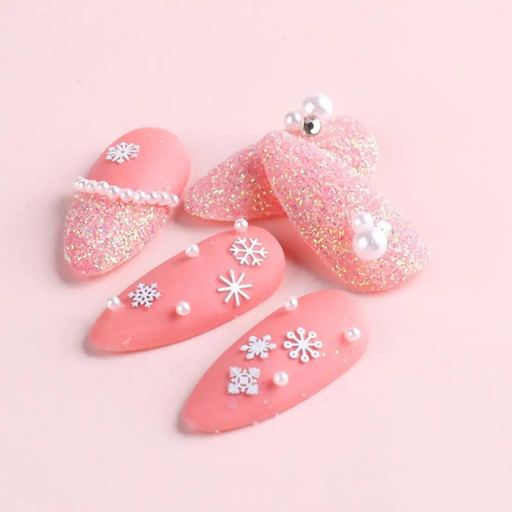 Металлические снежинки для ногтей с 3D-эффектом ультратонкие ломтики