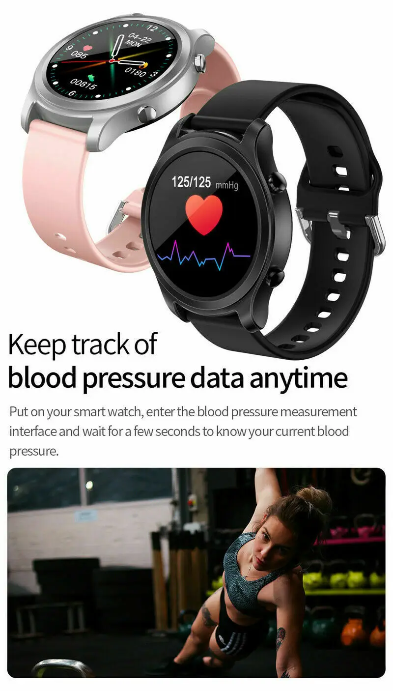 

1.3'' Smart Watch Fitness Tracker Body Temperature Measurement Heart Rate Blood Pressure Monitor