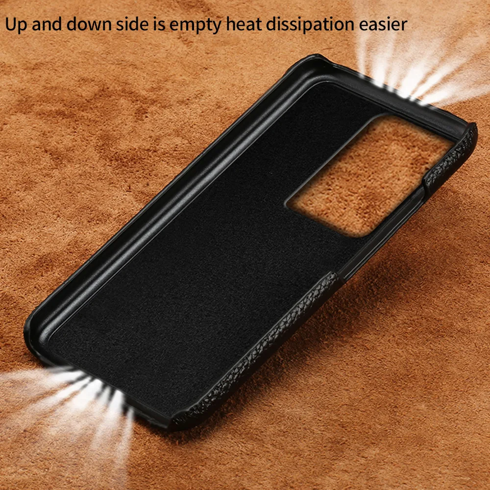 Genuine Litchi Grain Leather Case For Samsung Galaxy S21 S22 Ultra S20 FE S9 S10 Plus Note 20 10 A52s 5G A52 A51 A71 A53 A32 A12