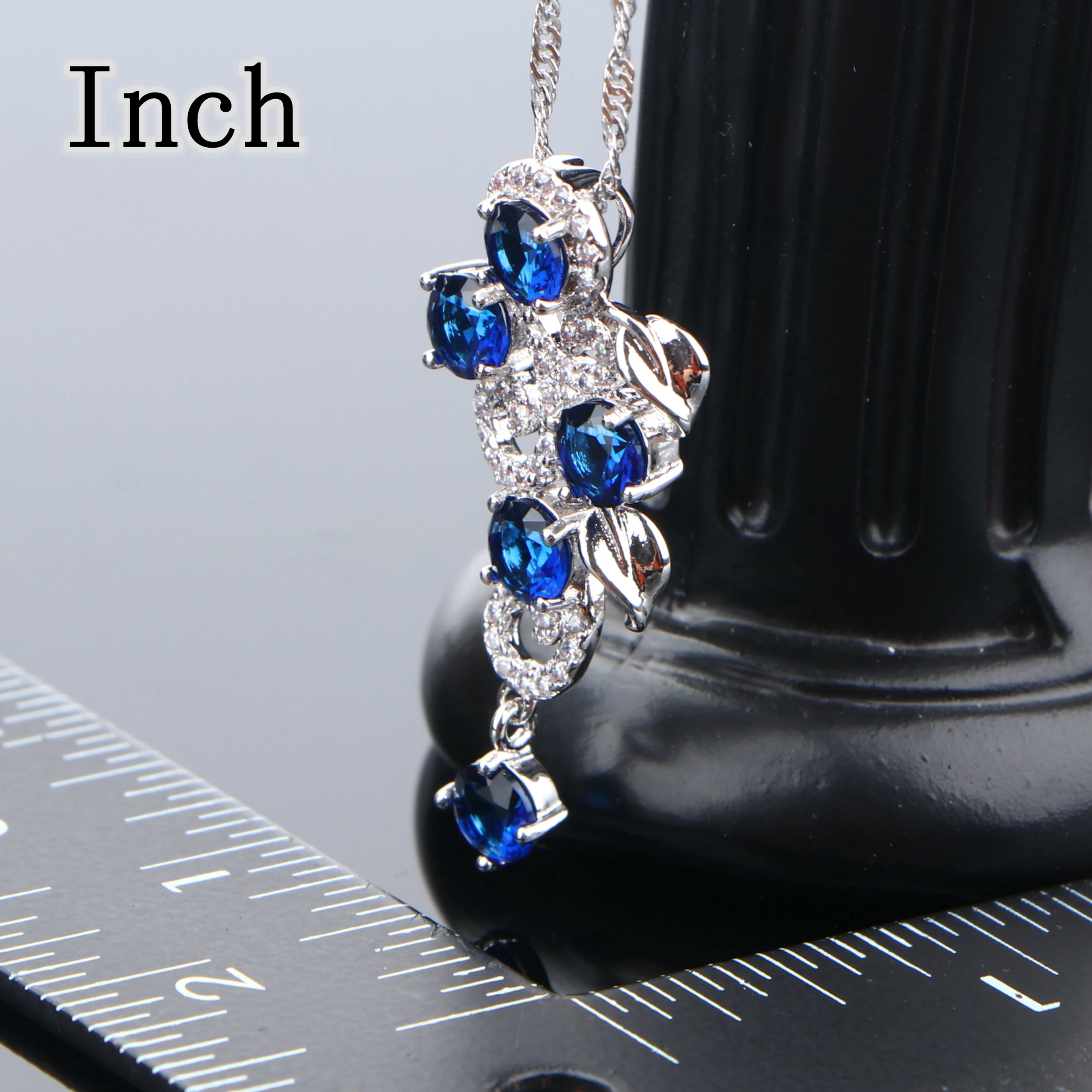 Женский свадебный комплект ювелирных изделий из стерлингового серебра 925 пробы