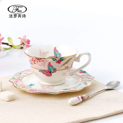 

Ceramic Coffee Cup Set Bone China Butterfly Porcelain Tea Cups And Saucers Afternoon Home Some Drinkware Christmas Gift