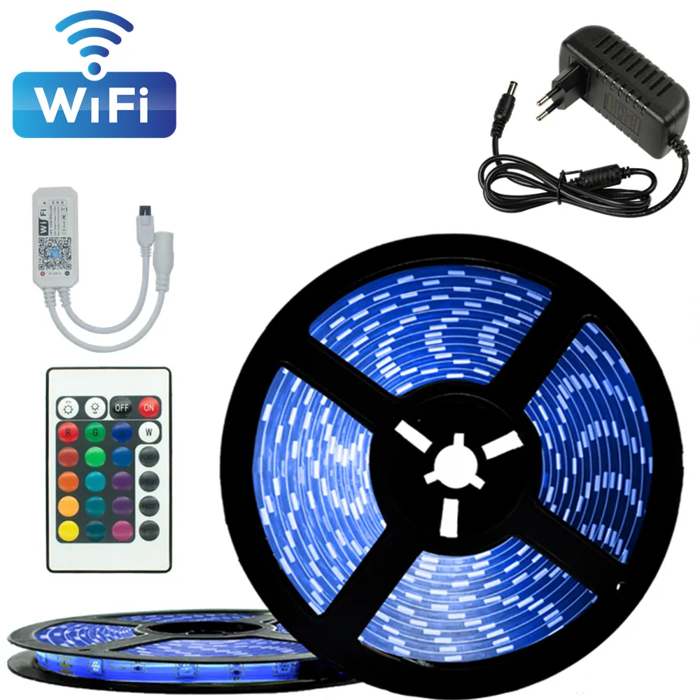 

Светодиодный светильник полосы Гибкие WI-FI телефон контроллер RGB 2835 20 М ЕС украшения подсветка лампа Ночной светильник Люминесцентная строк...