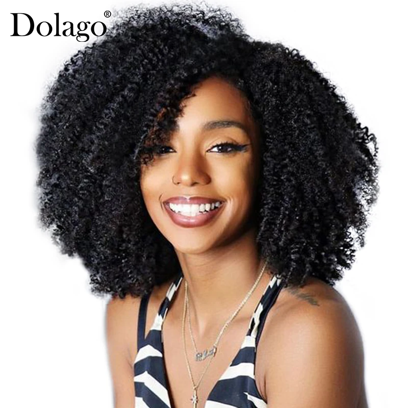 Афро кудрявые волосы на клипсах для наращивания 4B 4C бразильские человеческие