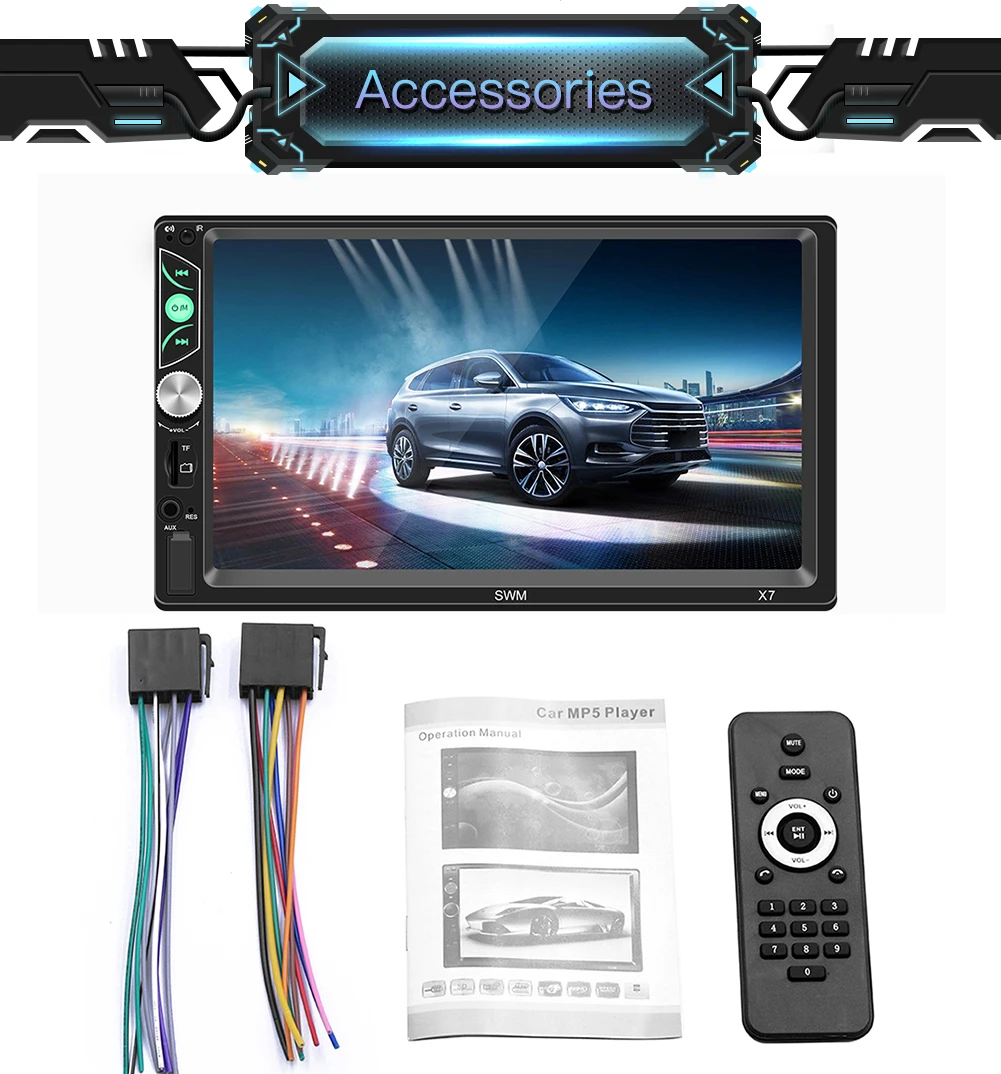 Автомагнитола мультимедийный плеер 2 Din HD Авторадио USB 7 &quotMirrorLink автомагнитола