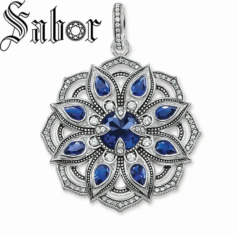 Синяя подвеска ввиде цветка лотоса новинка ювелирное изделие для женщин подарок